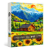 Cottage am Sonnenuntergang Jigsaw Puzzle 1000 Stücke