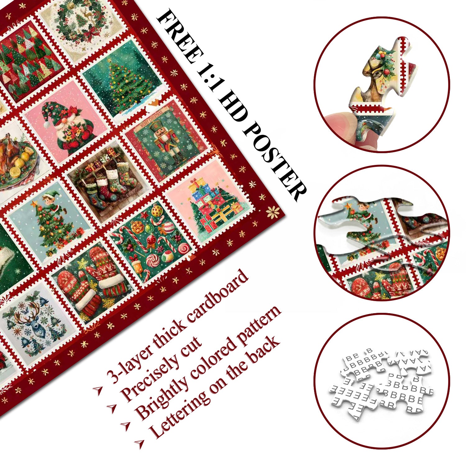 Stamps natalizio puzzle puzzle 1000 pezzi
