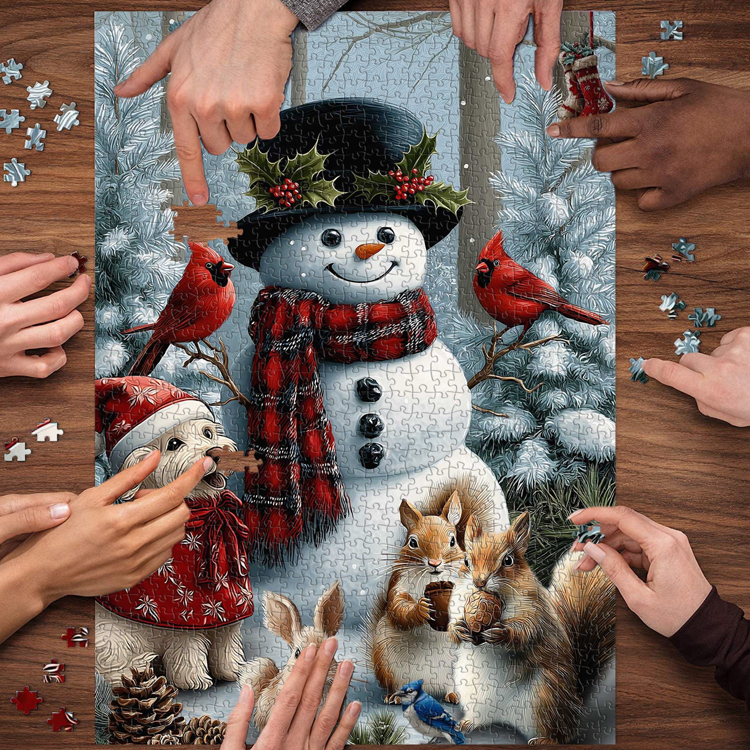 Jolly Snowman Friends Jigsaw Puzzle 1000 pièces