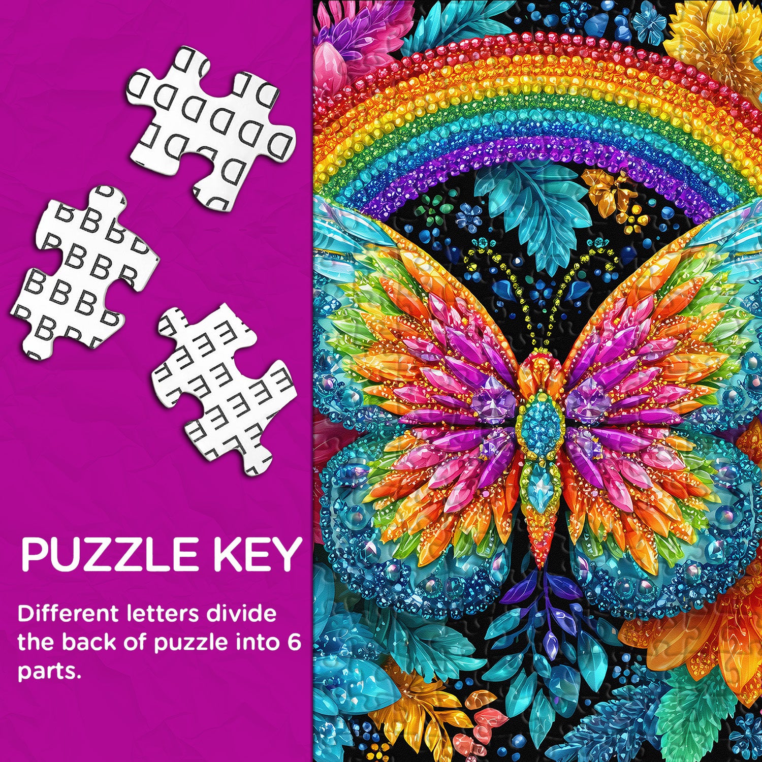 Rainbow Butterfly Jigsaw Puzzle 1000 Pieces