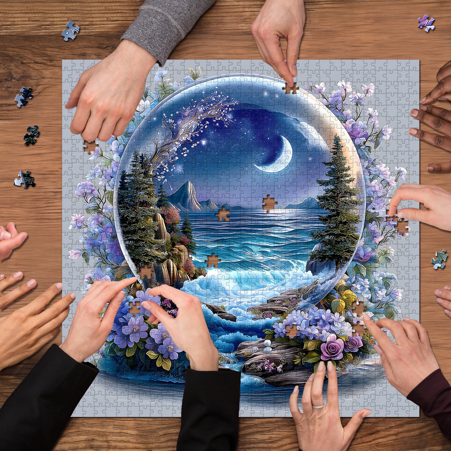 Puzzle con sfera di cristallo Sea Moon, 1000 pezzi