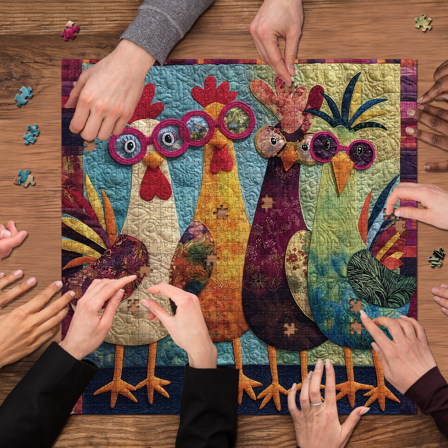 Patchwork Chick Jigsaw Puzzle 1000 Pieces