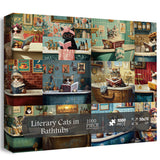 Gatti letterari in vasca da bagno puzzle 1000 pezzi