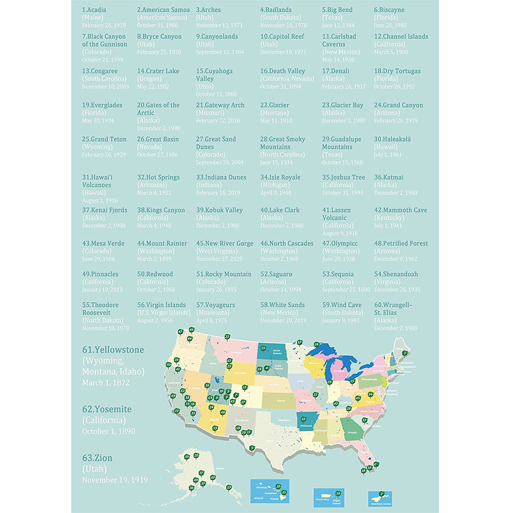 I parchi nazionali statunitensi puzzle 1000 pezzi