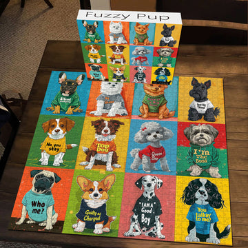 Rompecabezas de cachorro difuso 1000 piezas