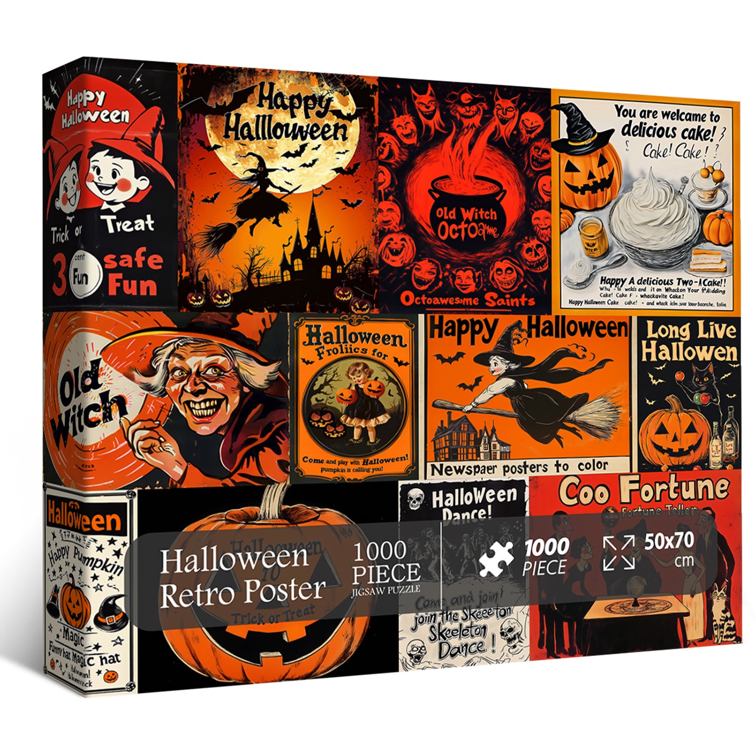 Puzzle poster retrò di Halloween puzzle 1000 pezzi
