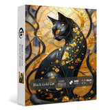 Puzzle Gatto Nero Oro 1000 Pezzi