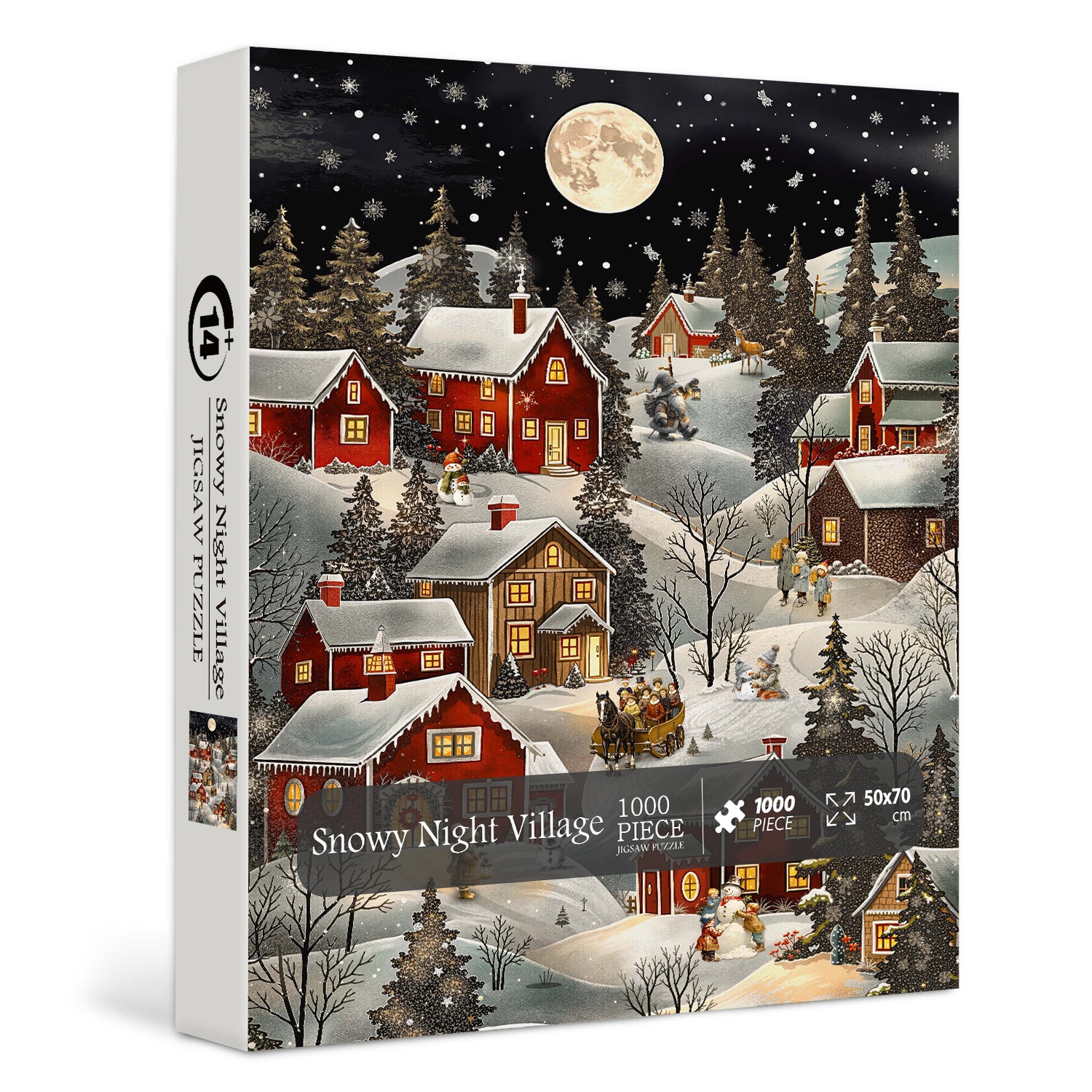 Snowy Night Village Punti di puzzle 1000 pezzi