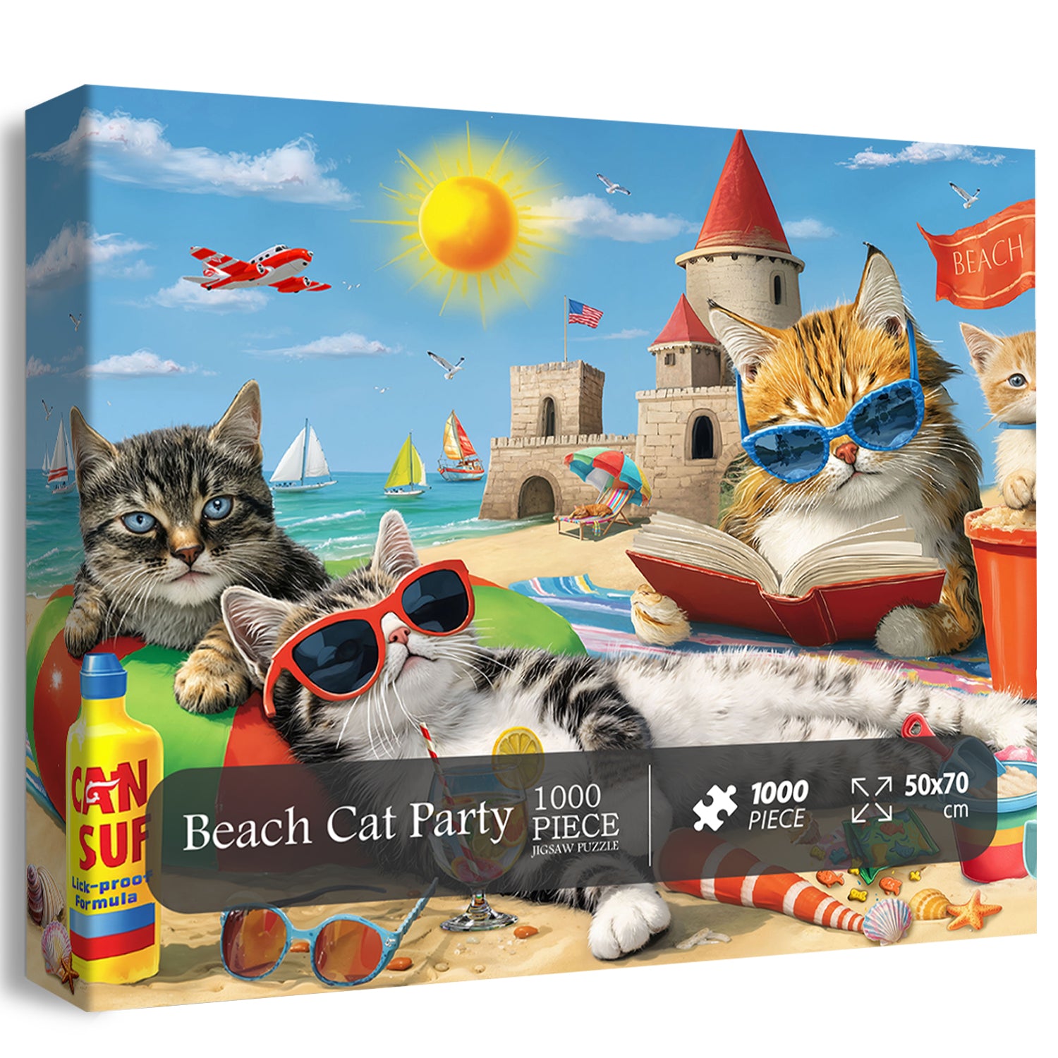 Beach Cat Party Jigsaw Puzzle 1000 pezzi