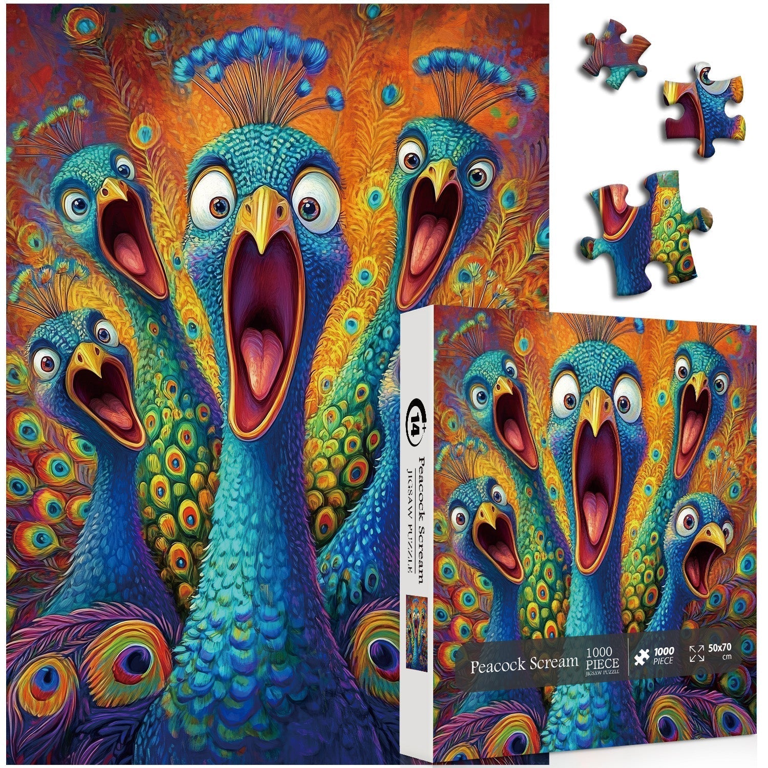 Peacock Scream puzzle puzzle 1000 pezzi