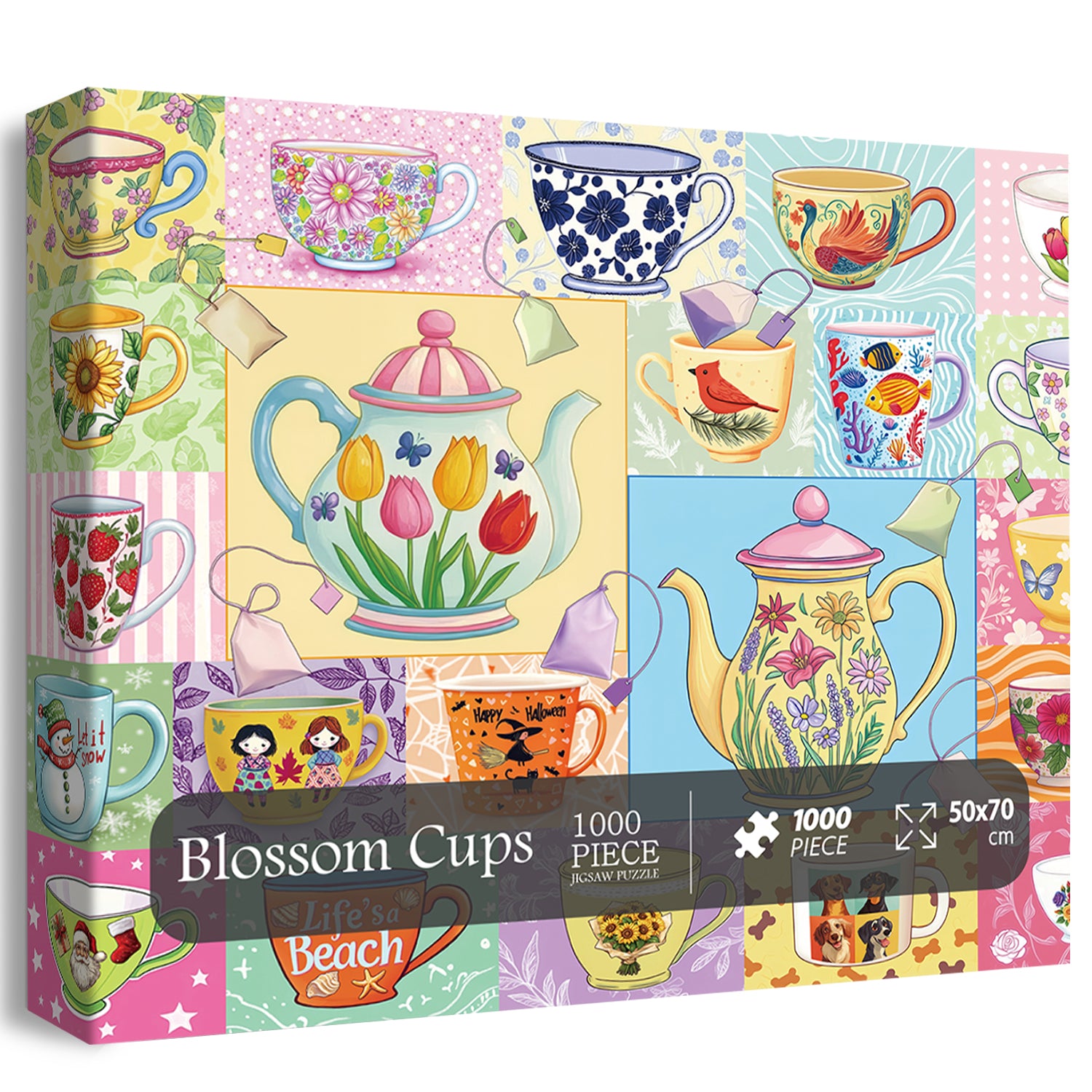 Tasses de fleur puzzle 1000 pièces
