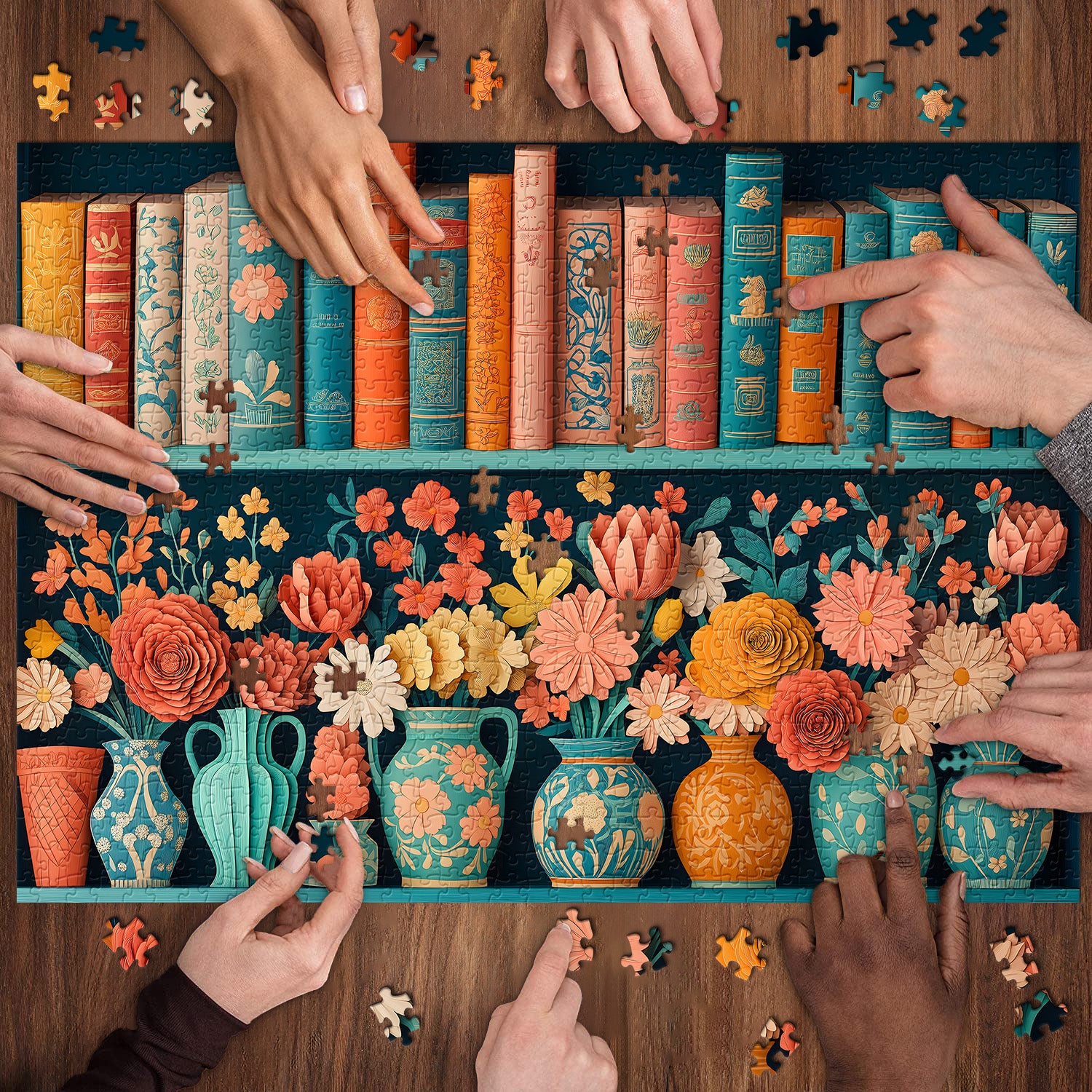 Puzzle puzzle per scaffali di carta floreale 1000 pezzi