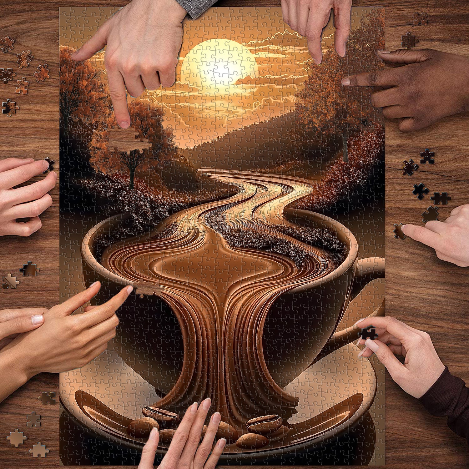 Caffè al tramonto puzzle puzzle 1000 pezzi