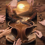 Caffè al tramonto puzzle puzzle 1000 pezzi