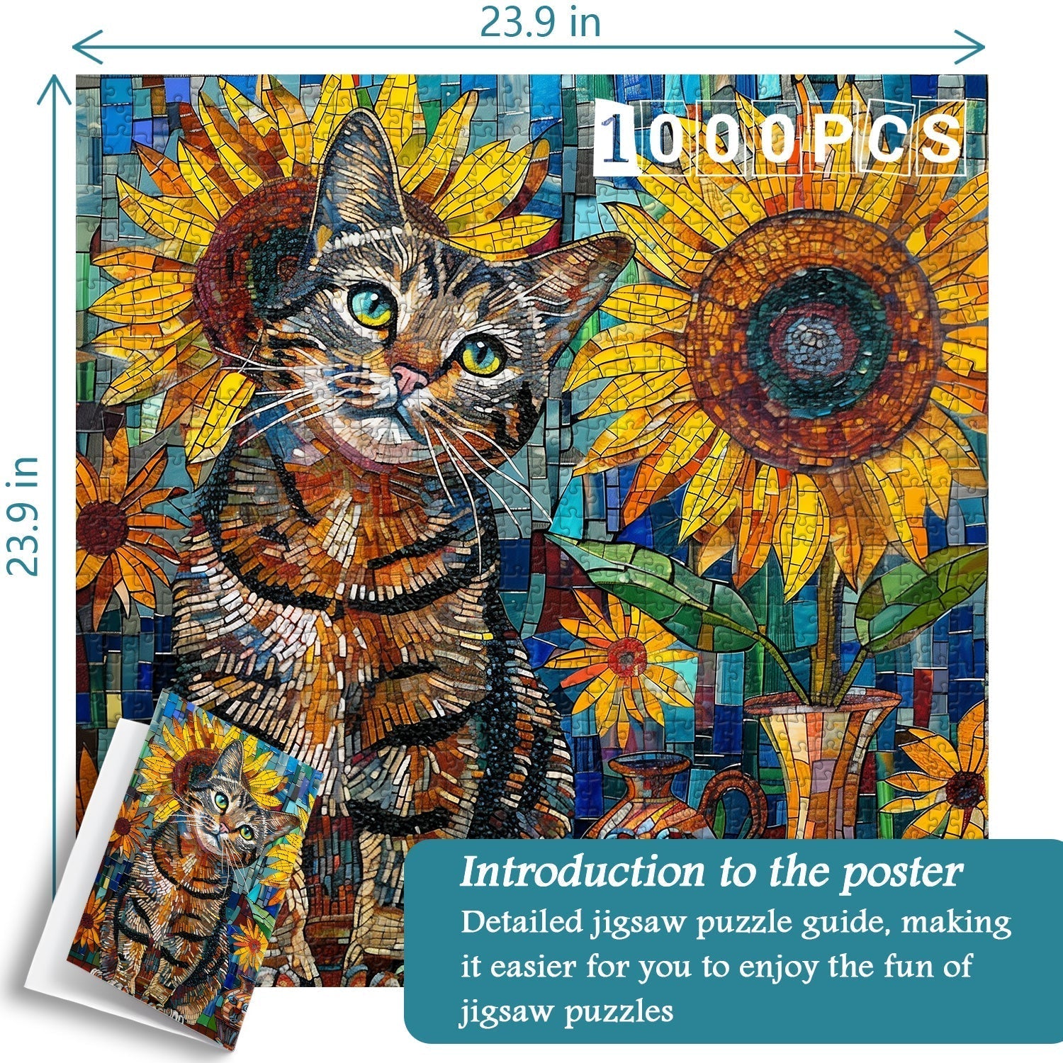 Cat de tournesol puzzle 1000 pièces 1000 pièces