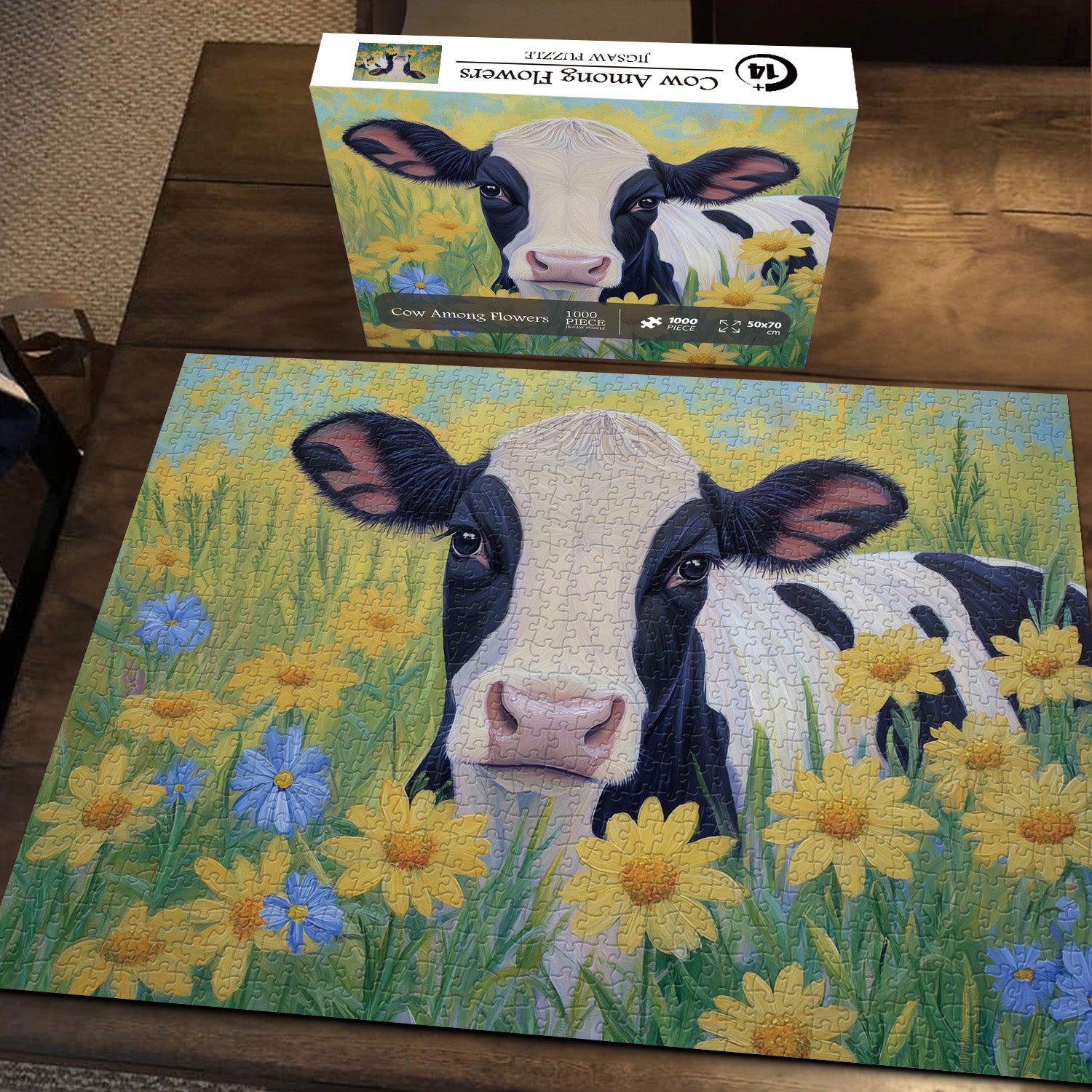 Cow Among Flowers Jigsaw Puzzle 1000 Pieces