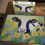 Cow Among Flowers Jigsaw Puzzle 1000 Pieces