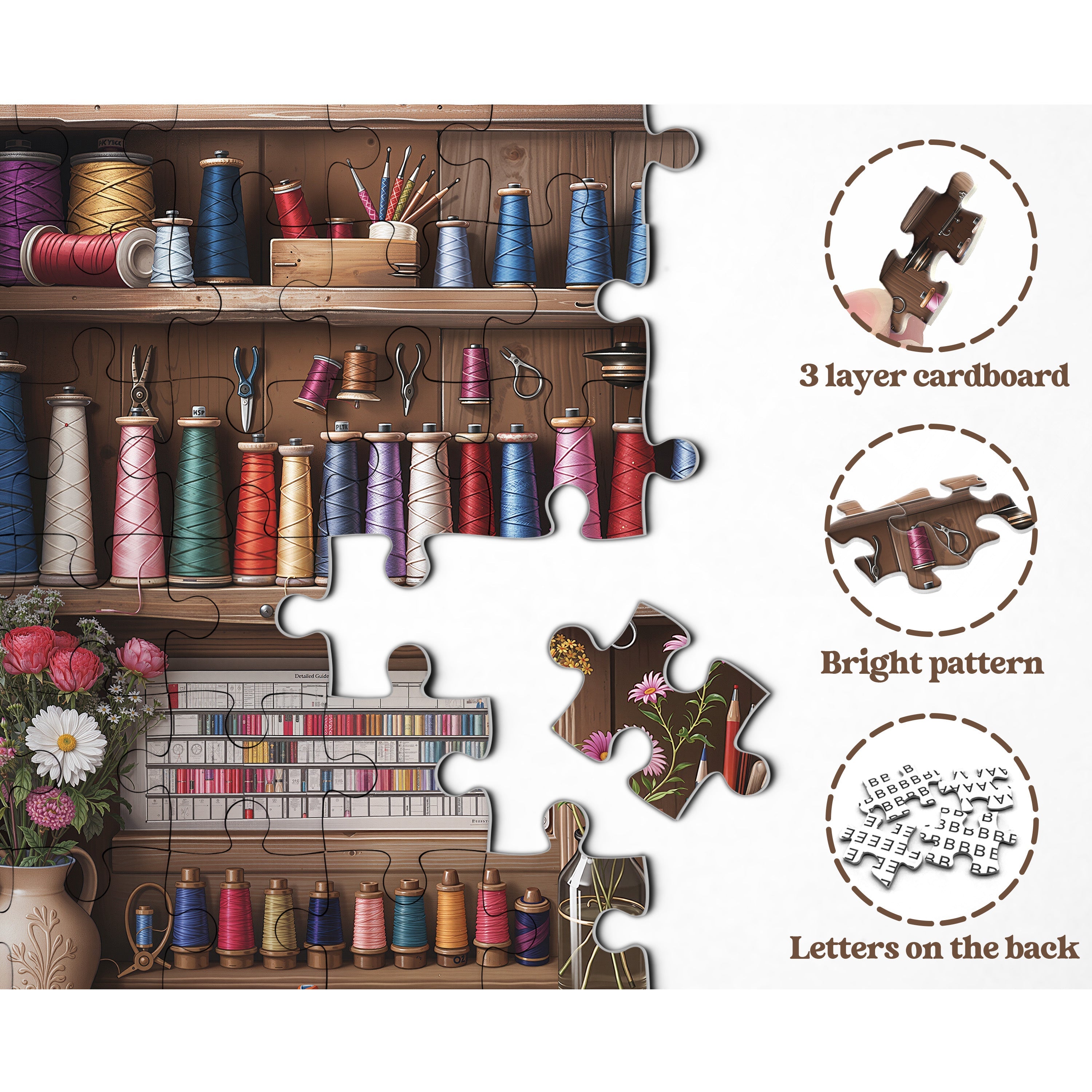 Puzzle coloré à coudre puzzle 1000 pièces