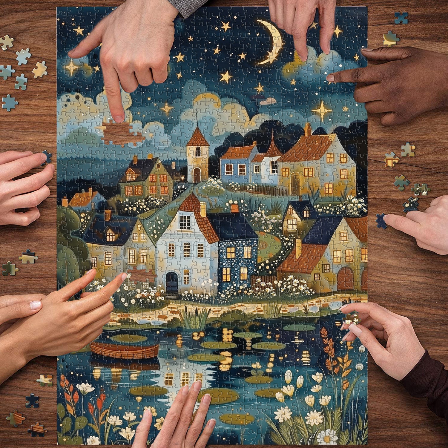 Silent Brook Village Jigsaw Puzzle 1000 pezzi