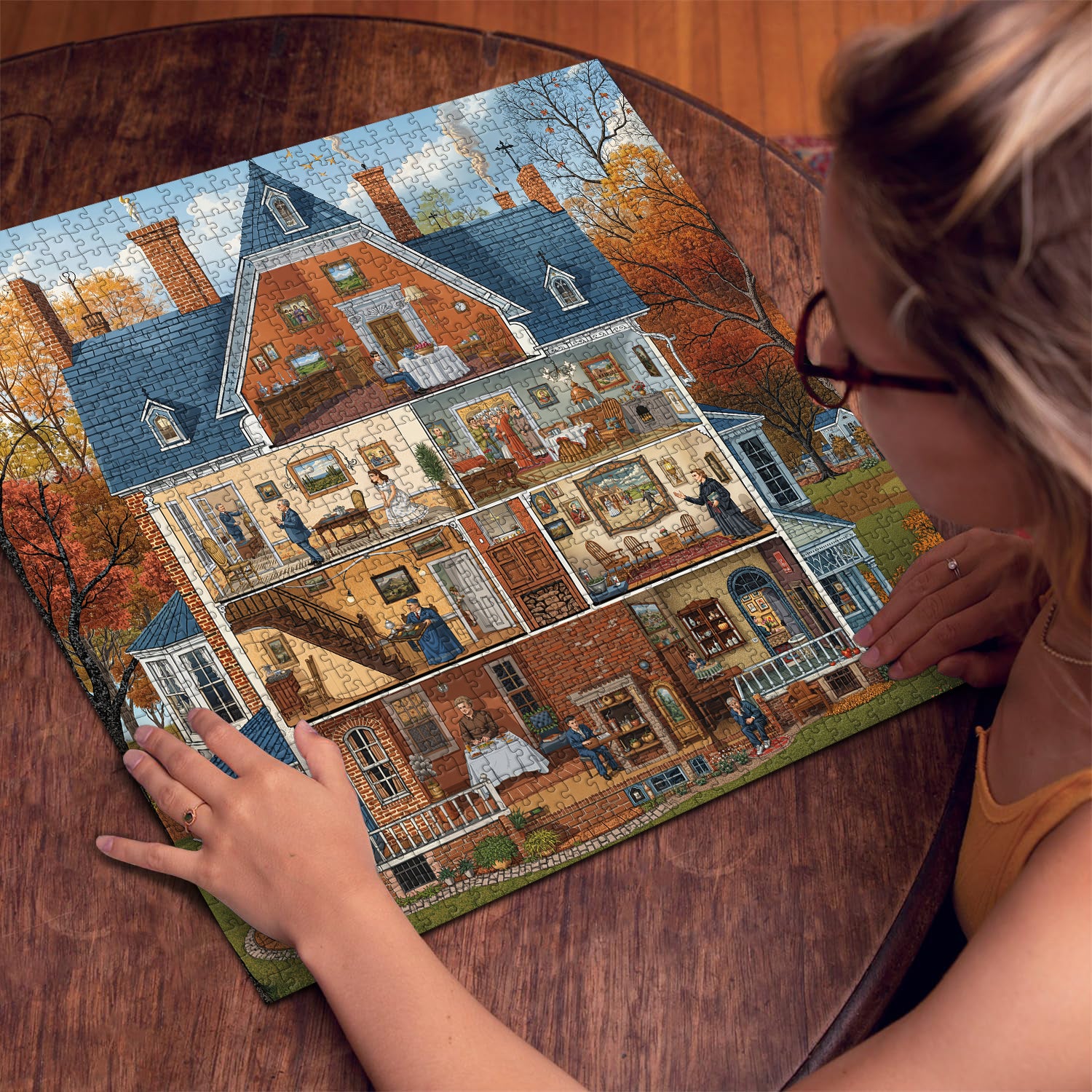Automne Retro Villa Puzzle 1000 pièces 1000 pièces