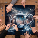 Schnee -Teekannen -Puzzle 1000 Stücke
