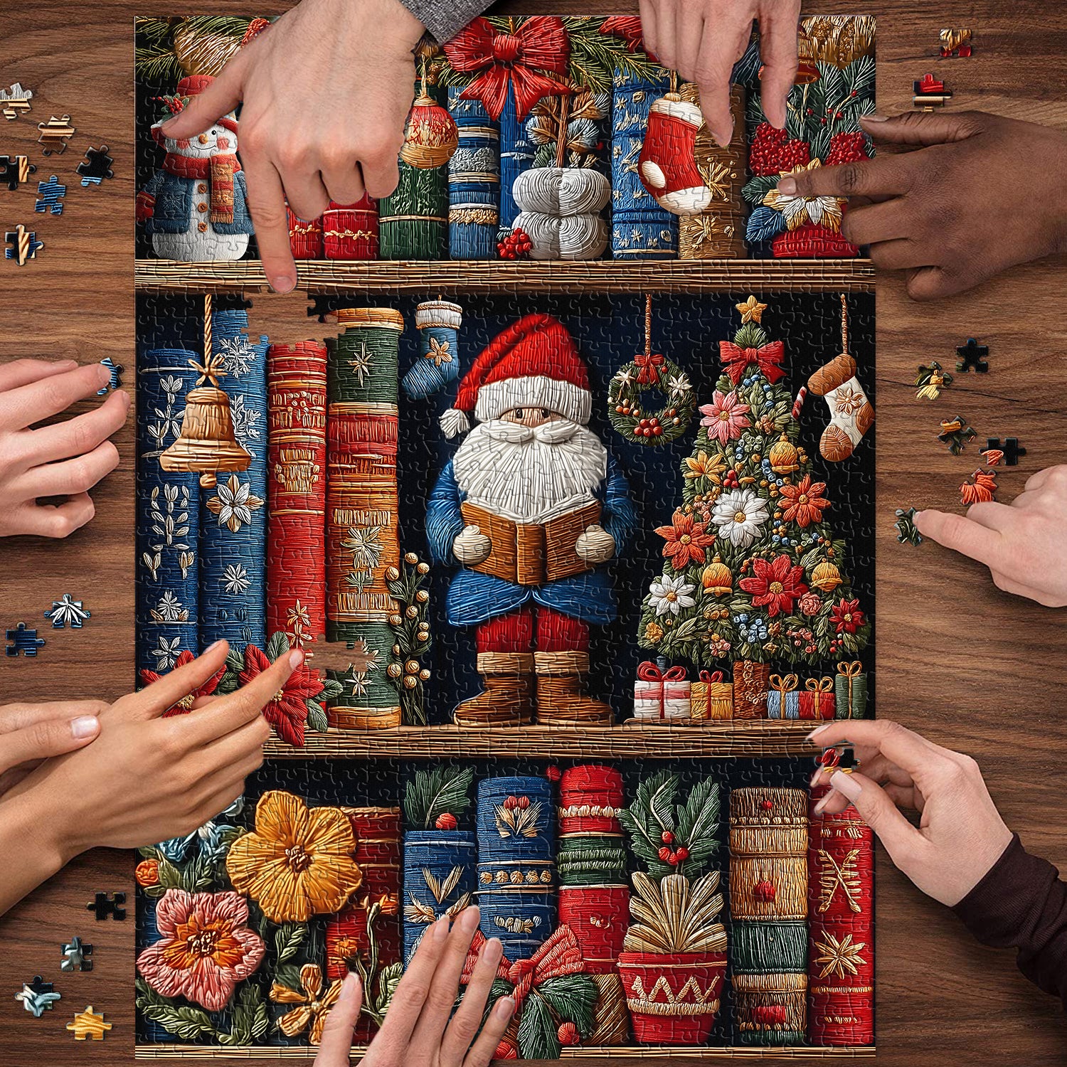 Accogliente puzzle di scaffali di Natale 1000 pezzi