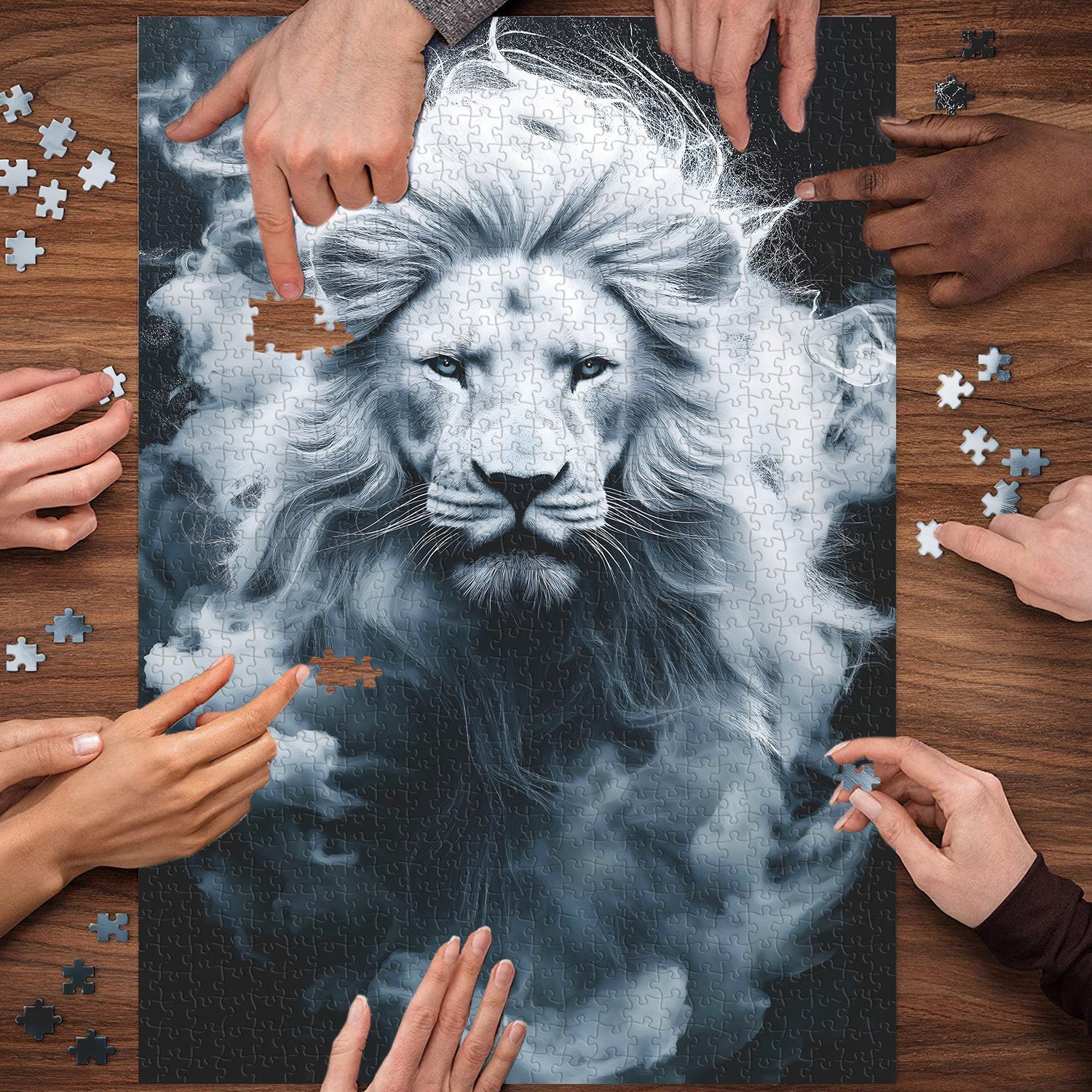 Sussurri di puzzle leone bianco 1000 pezzi