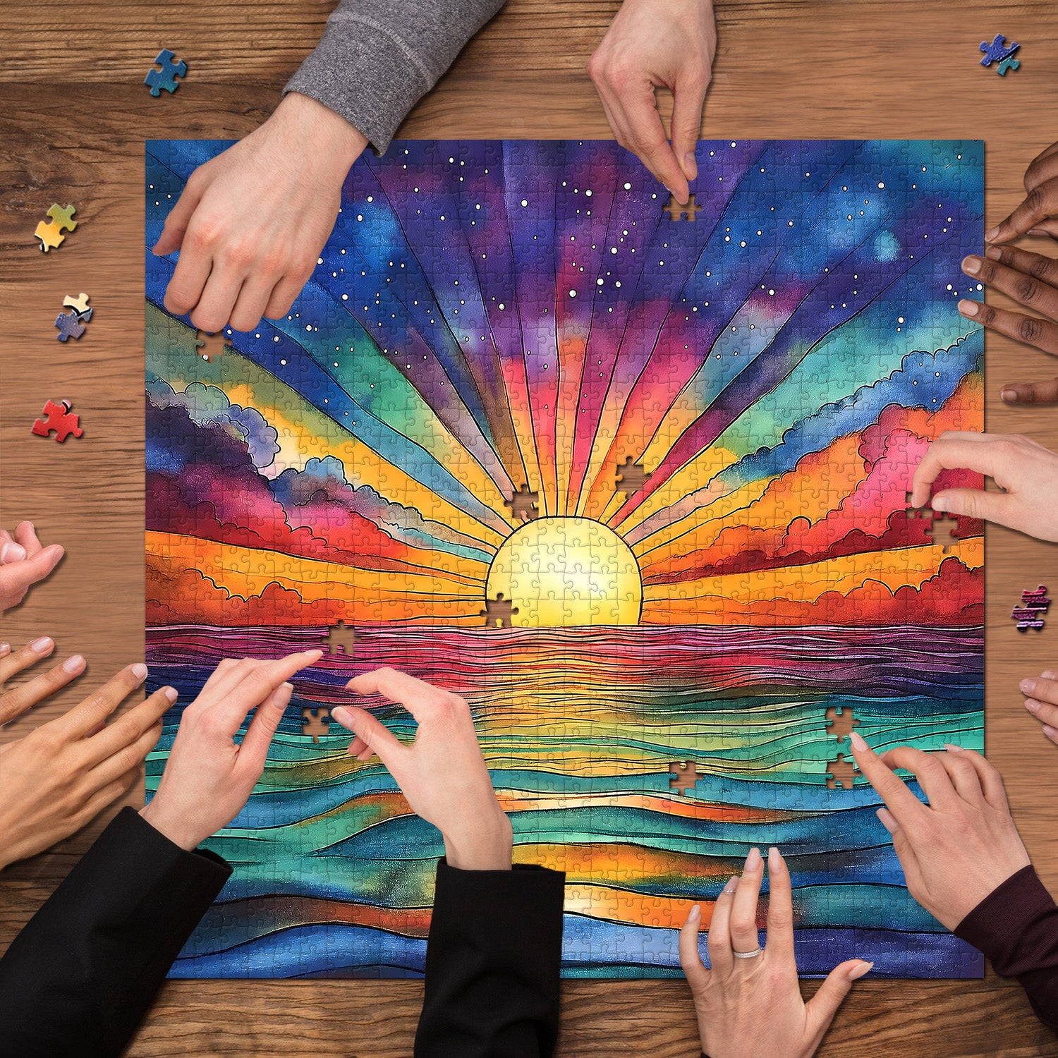 Increspature di puzzle leggero puzzle 1000 pezzi