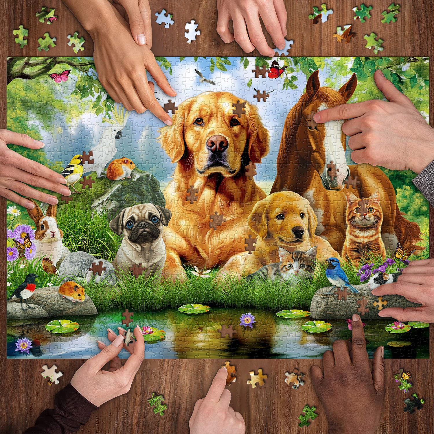 Pezzi del puzzle di jigsaw di gioia estiva 1000