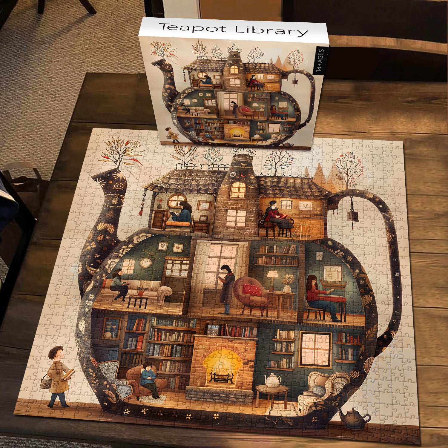Biblioteca di teiera puzzle puzzle 1000 pezzi