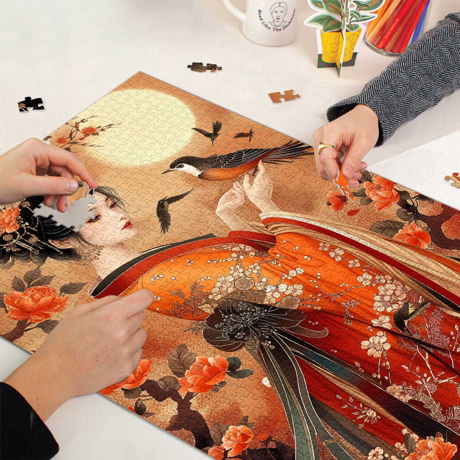 Dame im Mondlicht Puzzle 1000 Stücke