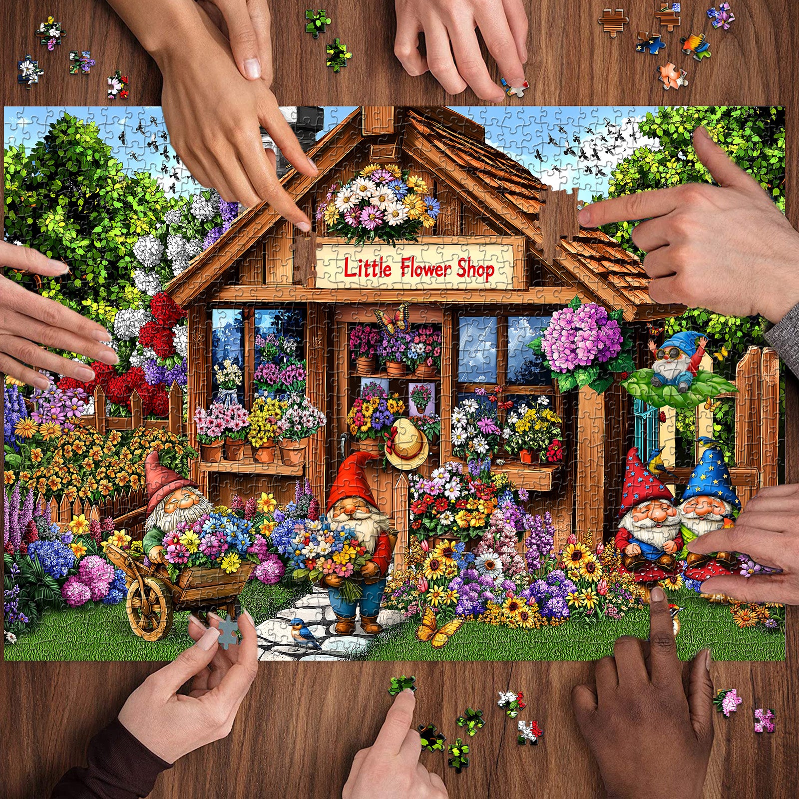 Gnome Garden Delight Jigsaw puzzle 1000 pezzi