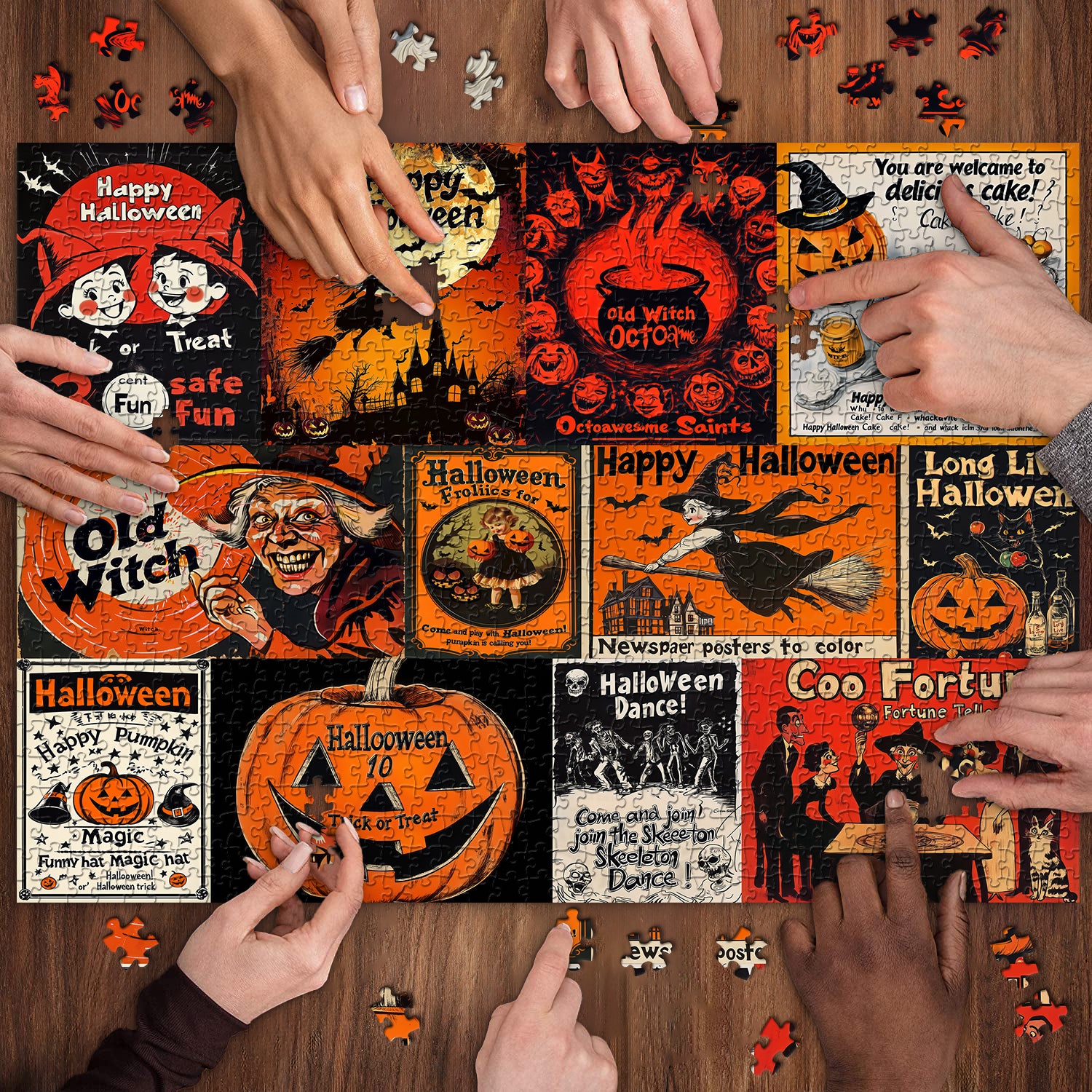 Puzzle poster retrò di Halloween puzzle 1000 pezzi
