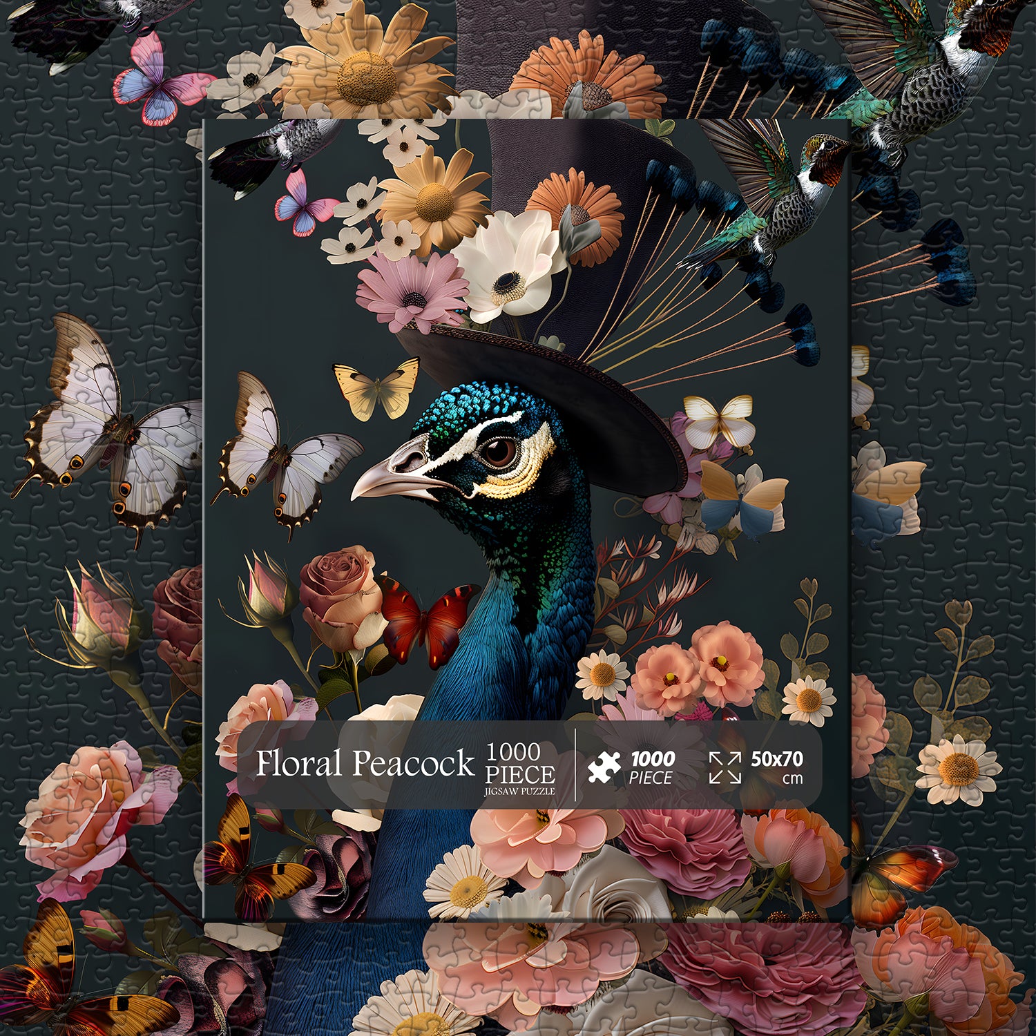 Floral Peacock Jigsaw Puzzle 1000 Pieces