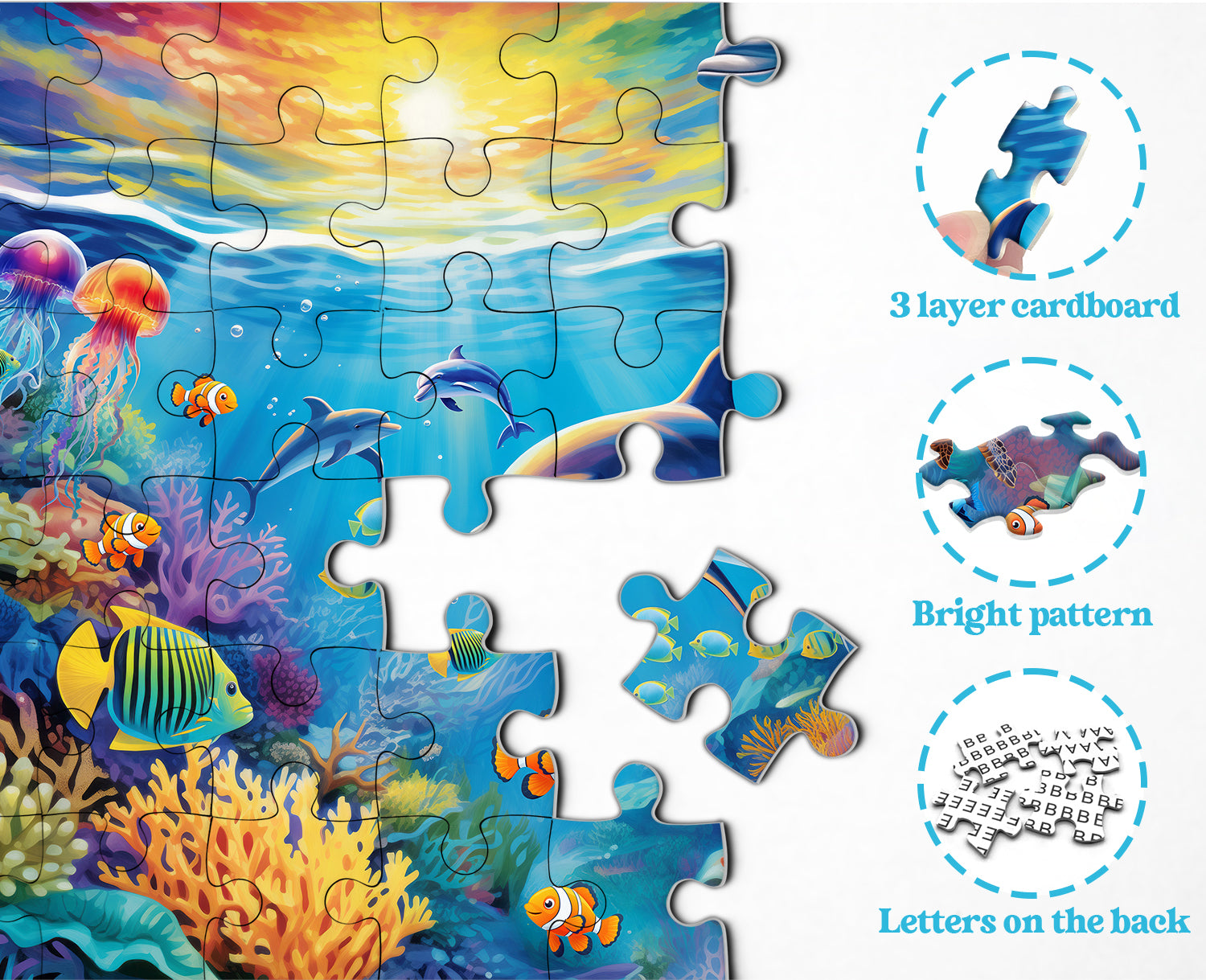 Puzzle puzzle del mondo illuminato dal sole 1000 pezzi