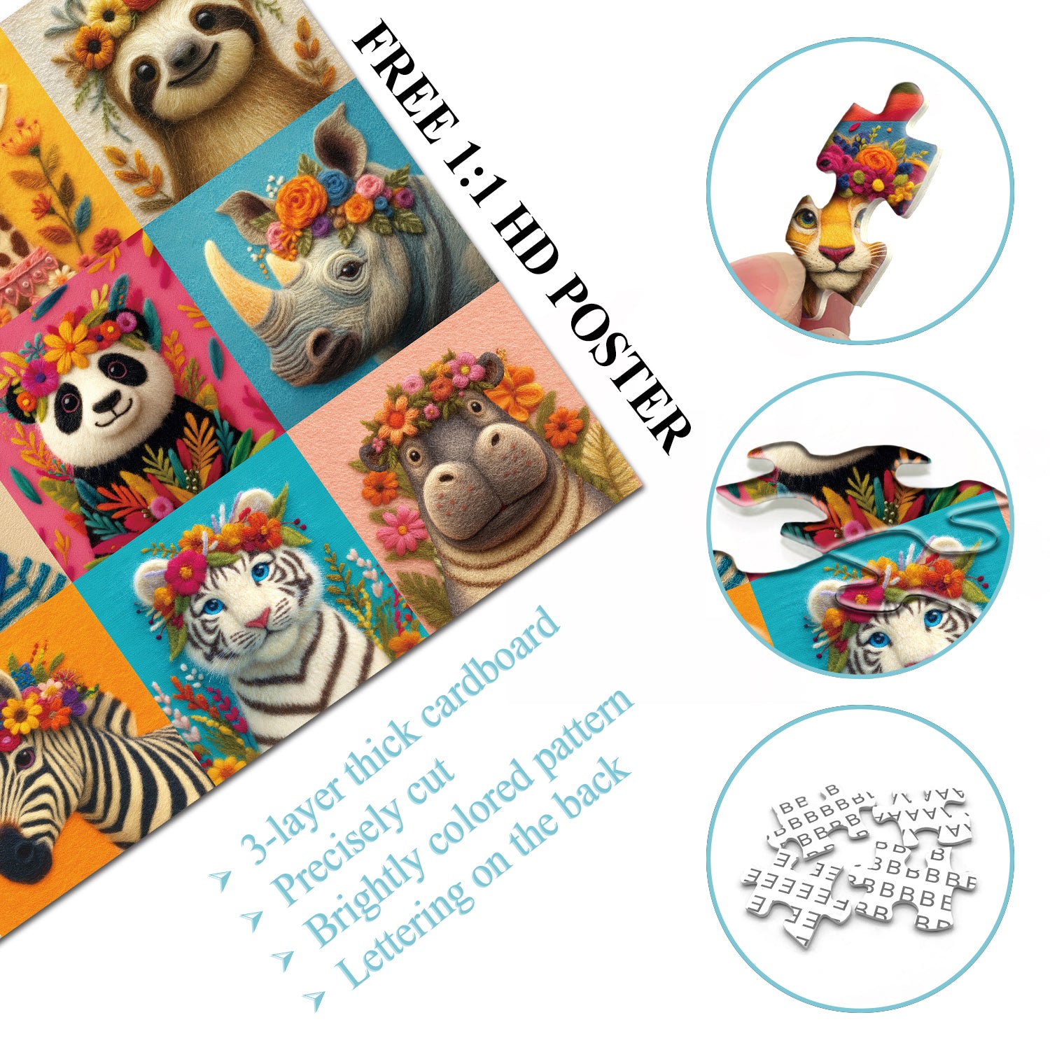 Woolen Animals Jigsaw Puzzle 1000 Pieces