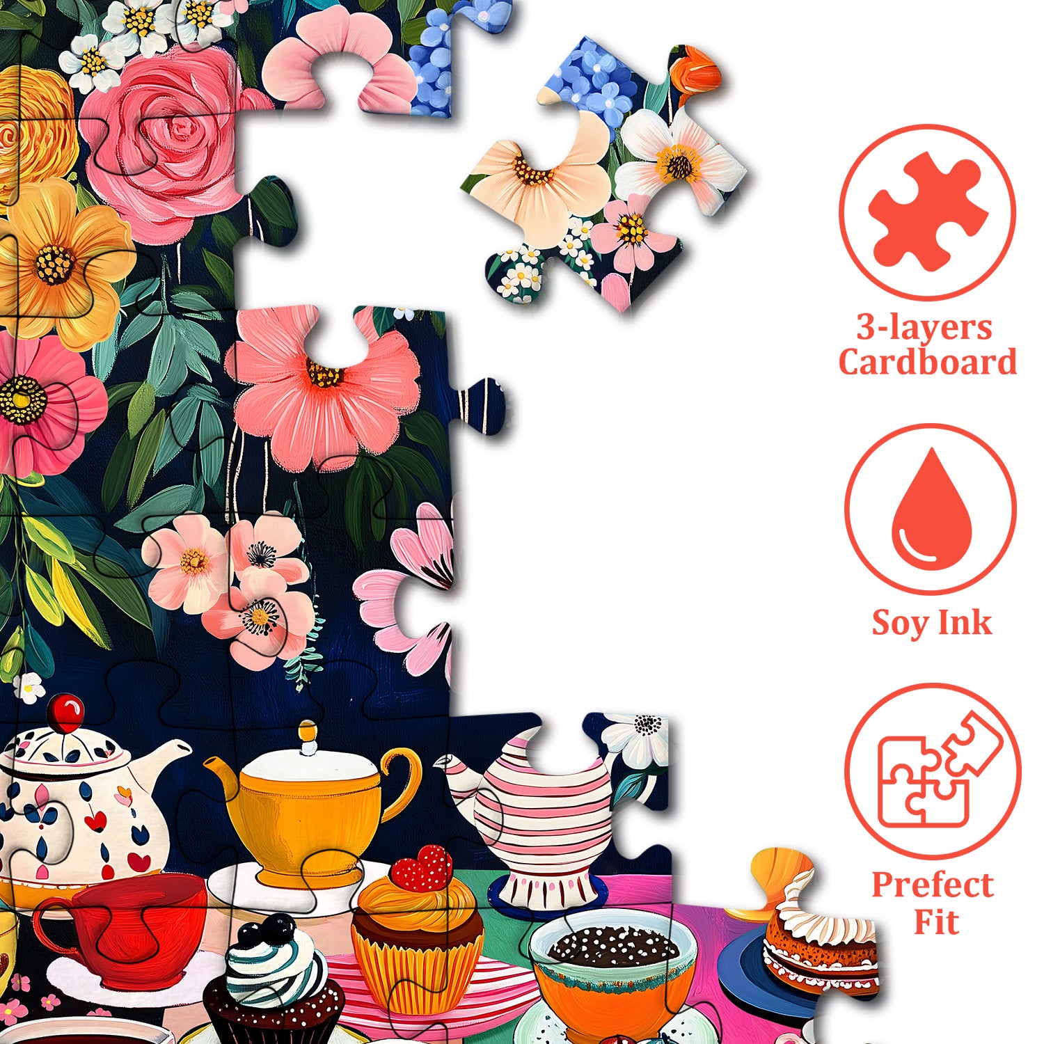 Floral Tea Party Jigsaw Puzzle 1000 Pieces