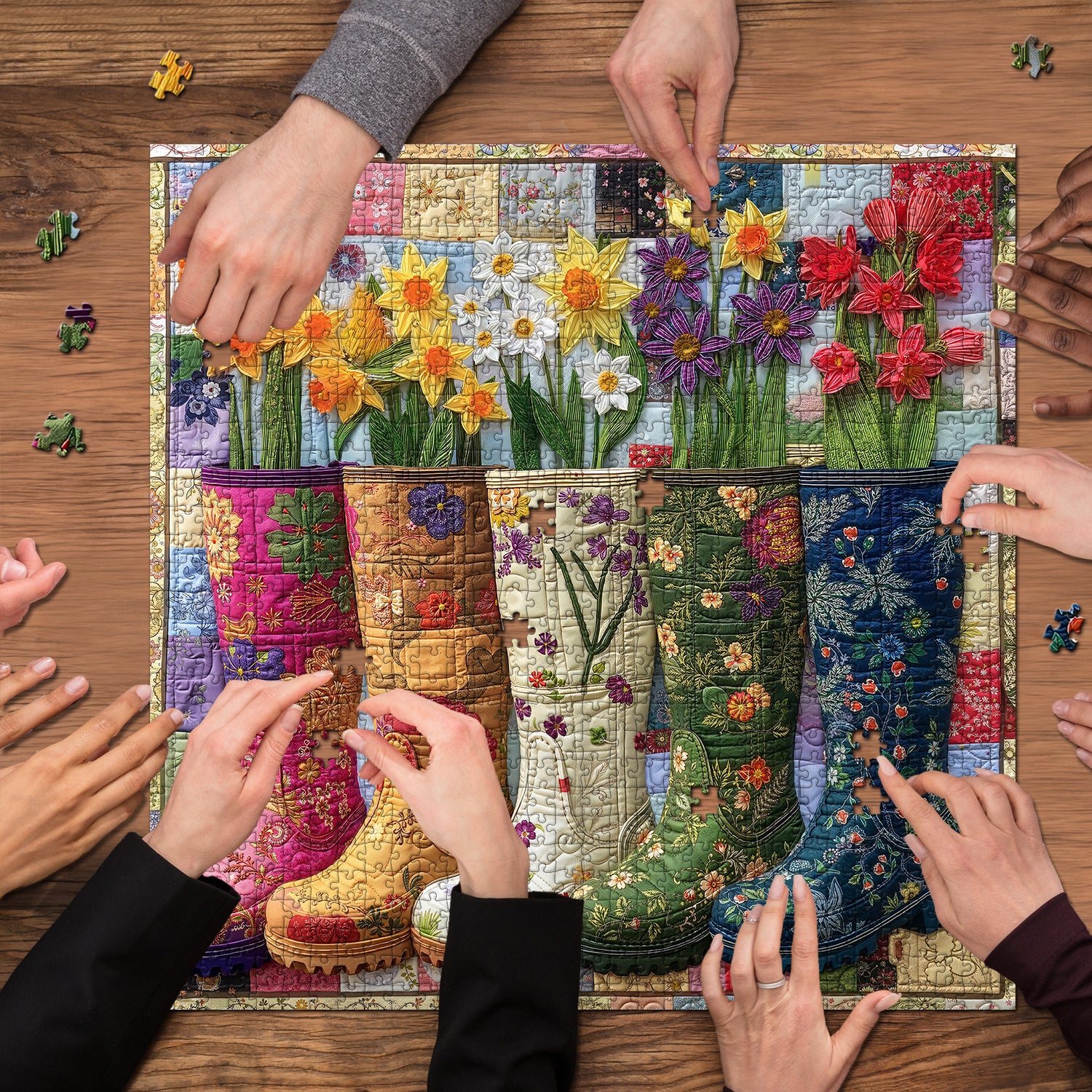 Bottes de jardin floral puzzle 1000 pièces