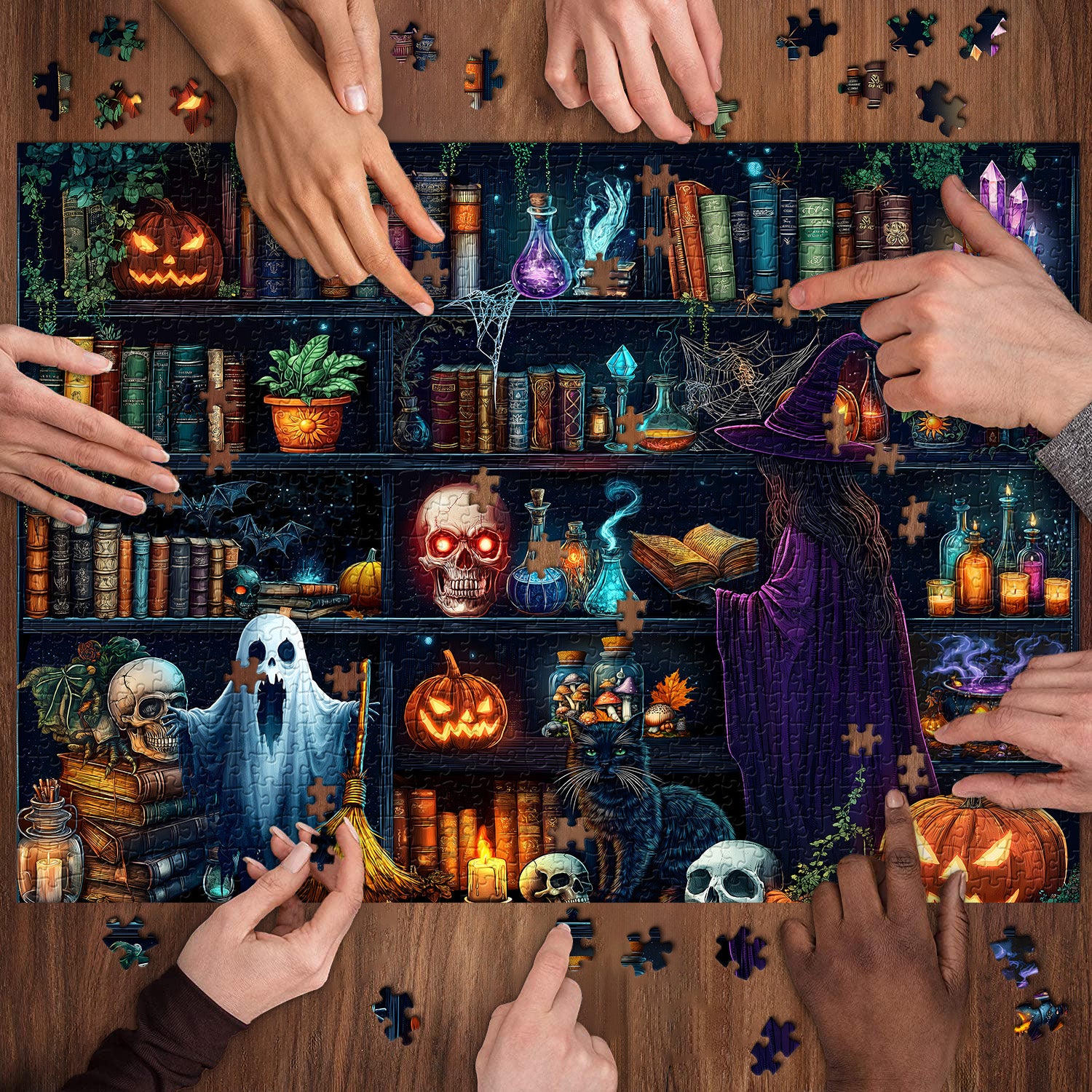 Il puzzle di scaffali della strega 1000 pezzi