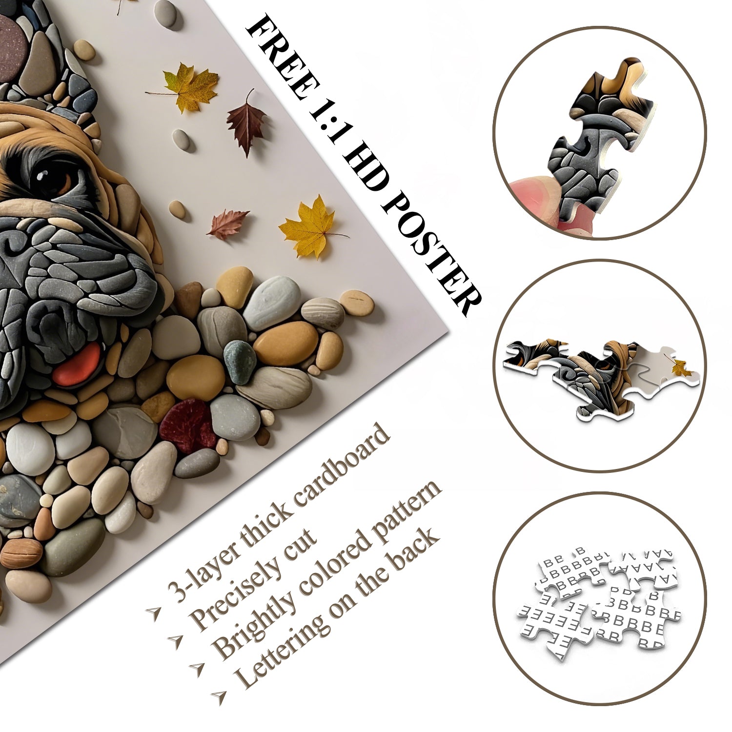 Stone Painted Dog Jigsaw Puzzle 1000 Pieces