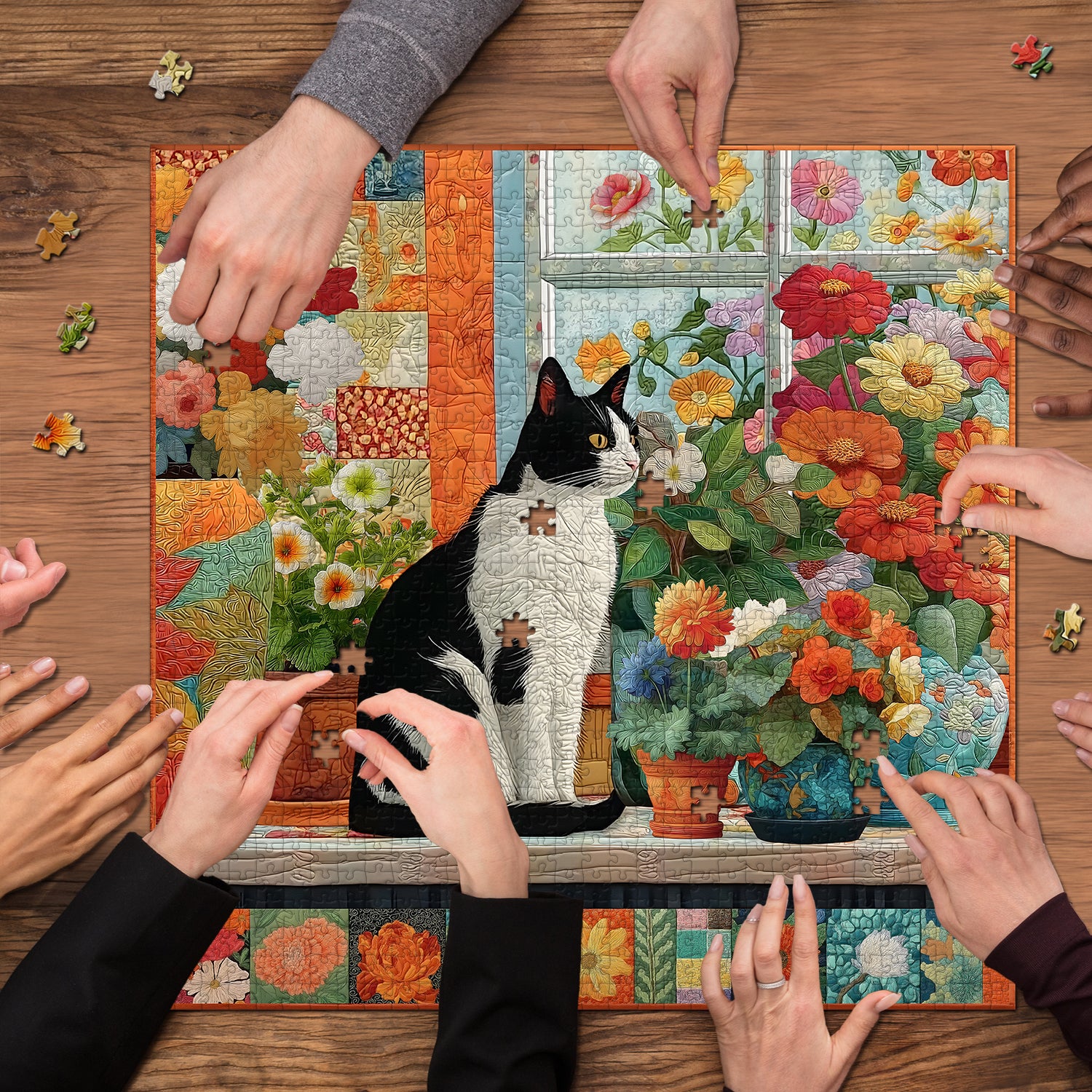 Pun puzzle per gatti trapuntato 1000 pezzi
