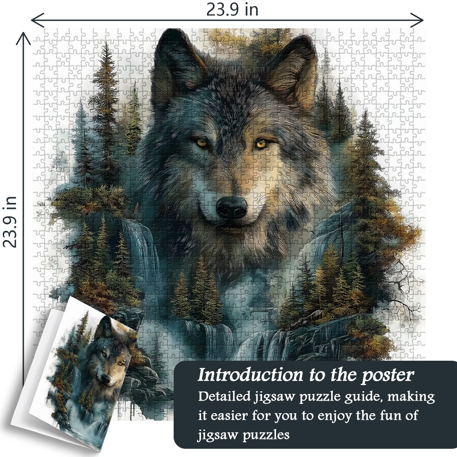 Puzzle Lupo alla Cascata 1000 Pezzi