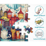 Rain City Cat Shadow Ombra Jigsaw Puzzle 1000 pezzi