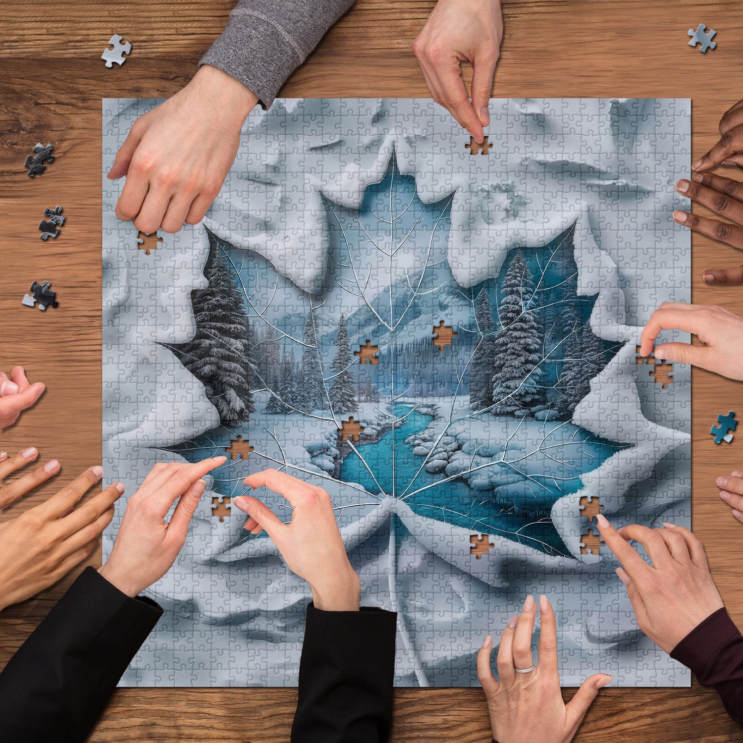 Foglie di puzzle invernale puzzle 1000 pezzi