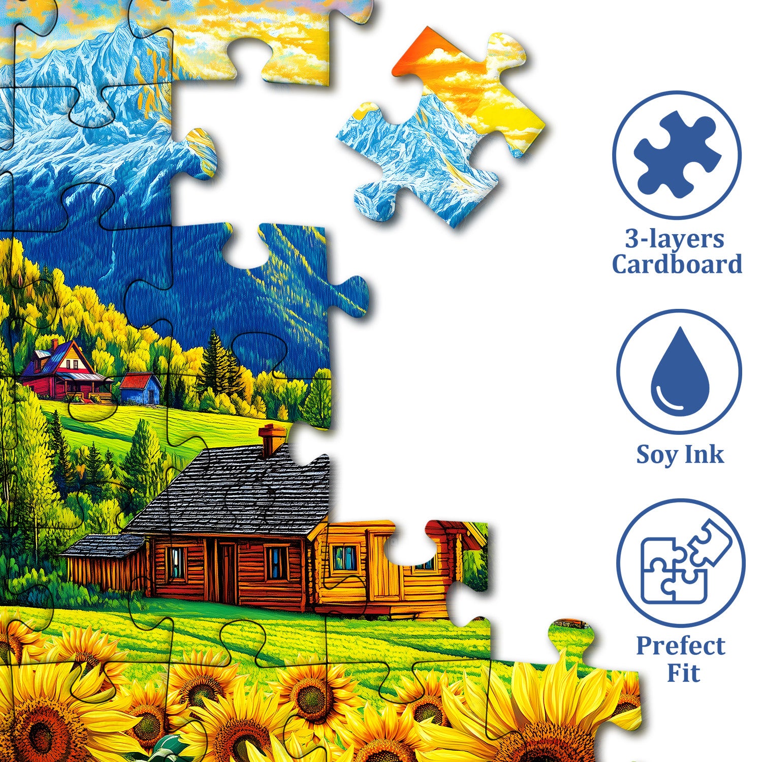 Casa de la cabaña en Sunset Puzzle 1000 piezas