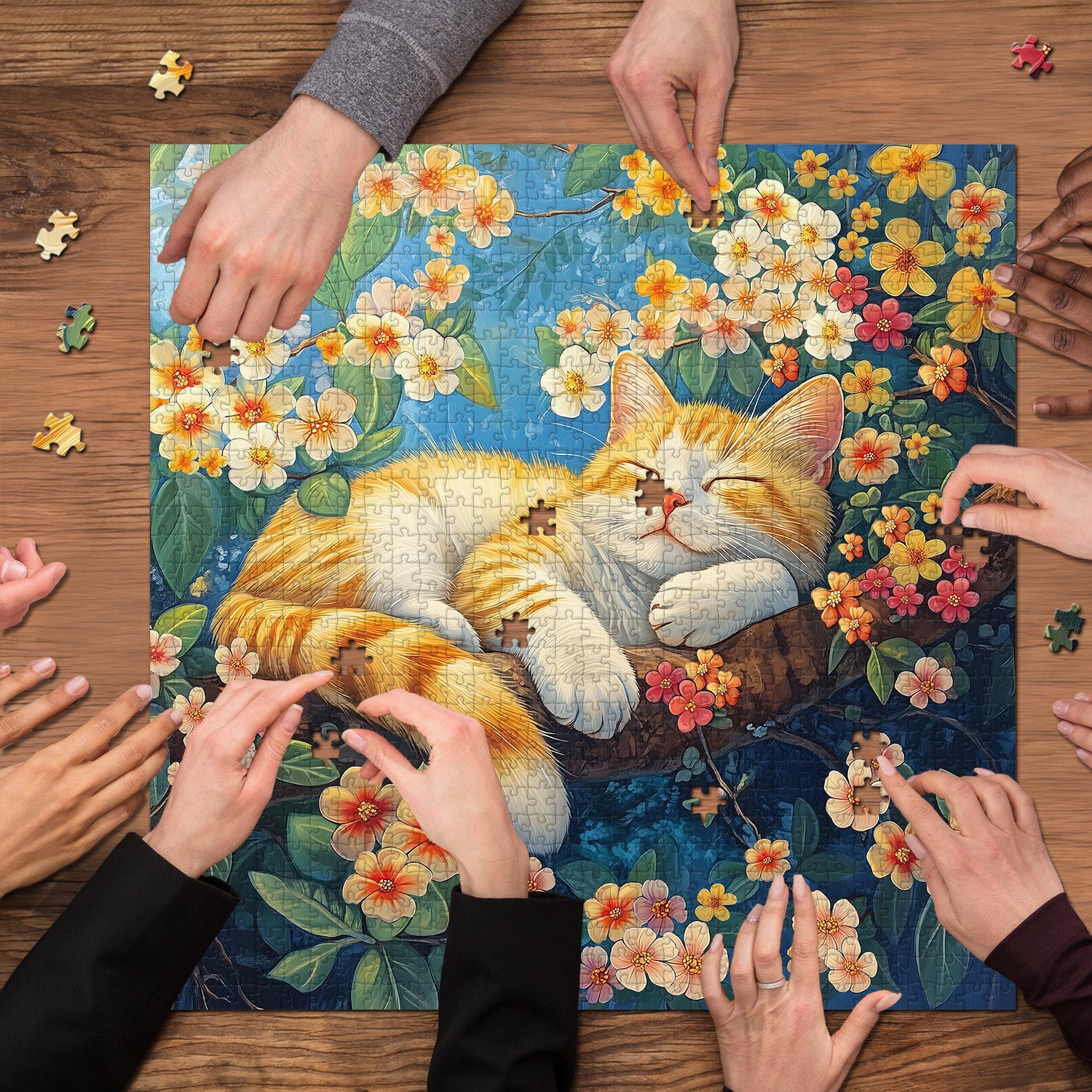 Blossoms and Cat Dreams puzzle puzzle 1000 pezzi