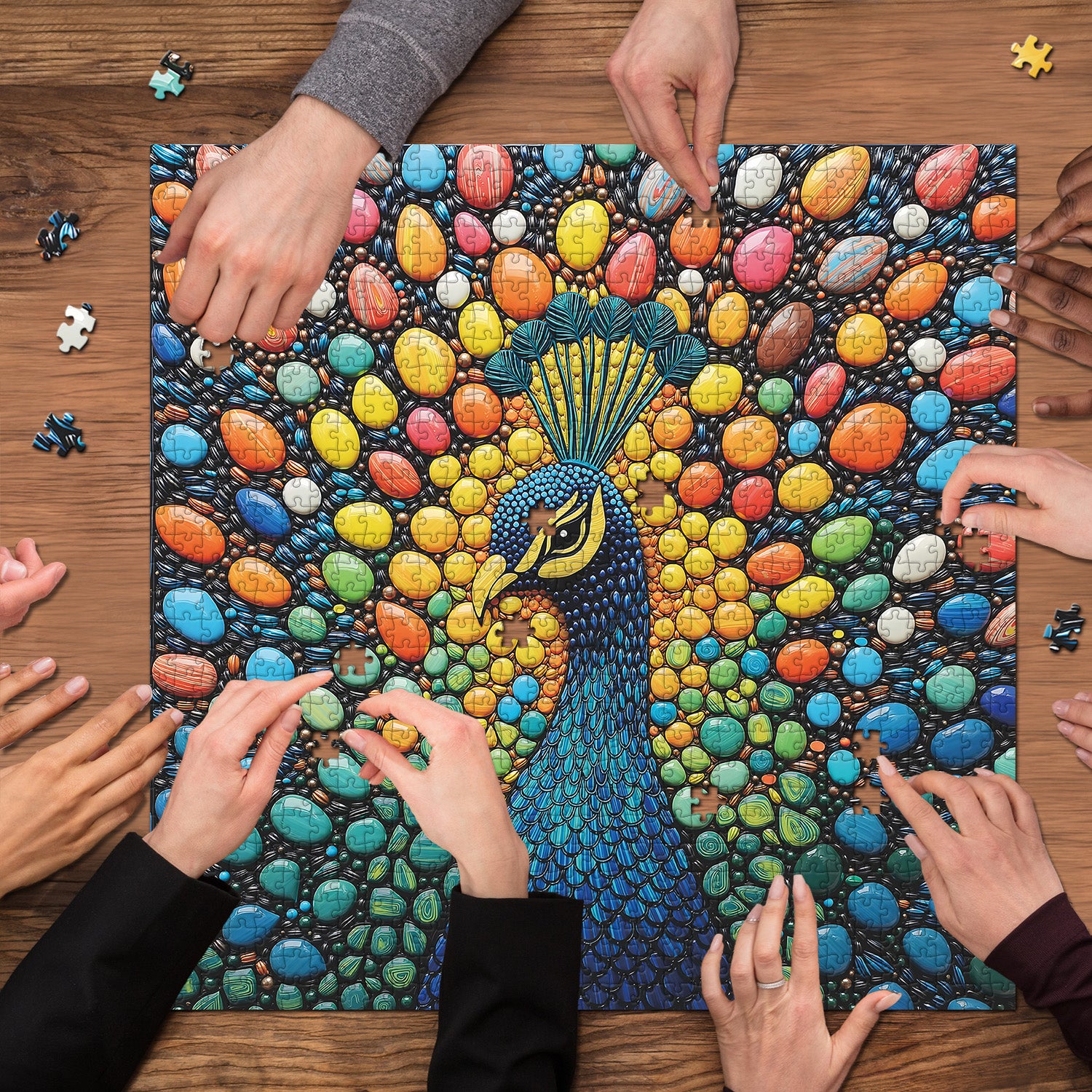 Gemstone Peacock Jigsaw Puzzle 1000 Pieces