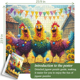 Happy Rooster Party Jigsaw Puzzle 1000 Pieces