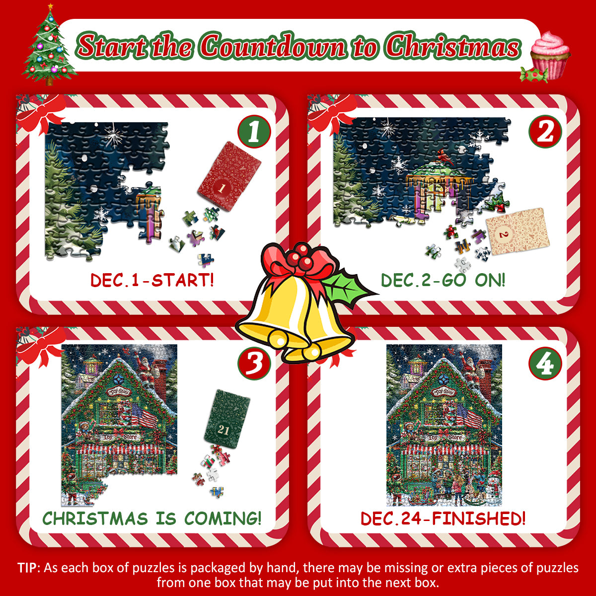 Pieci di puzzle del negozio di Natale 1000 pezzi