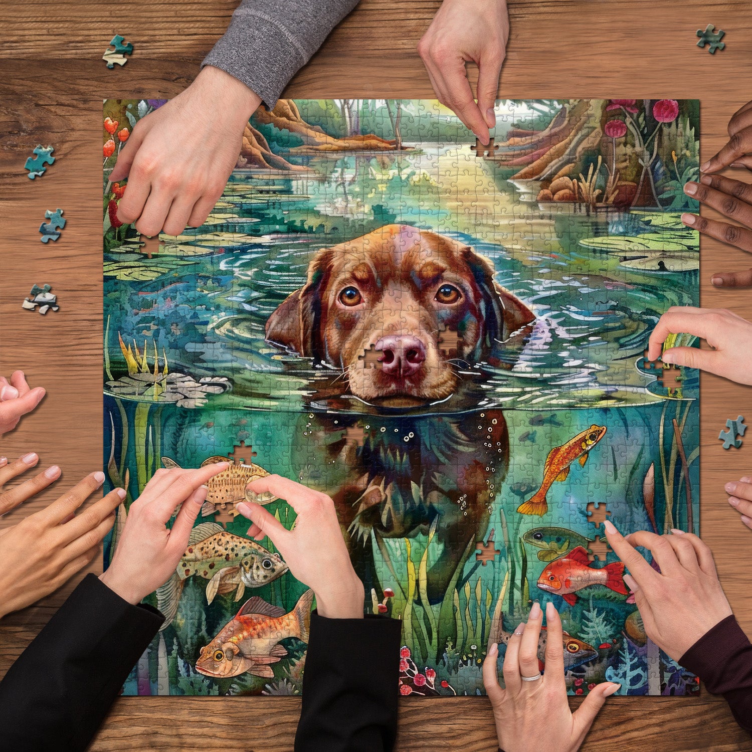 Puzzle cucciolo di laghetto 1000 pezzi